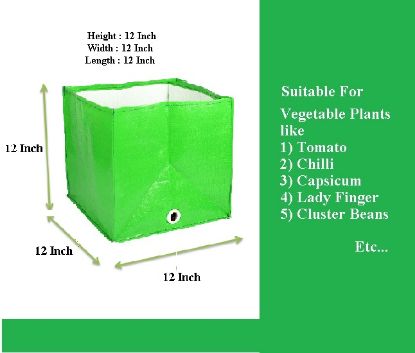 Picture of 12 X 12 X 12 Inch(Length X Breadth X Height) HDPE Square Grow Bag - 220 GSM