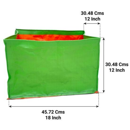 Picture of 18 X 12 X 12 Inch(Length X Breadth X Height) HDPE Rectangular Grow Bag(Rectangular) - 220 GSM